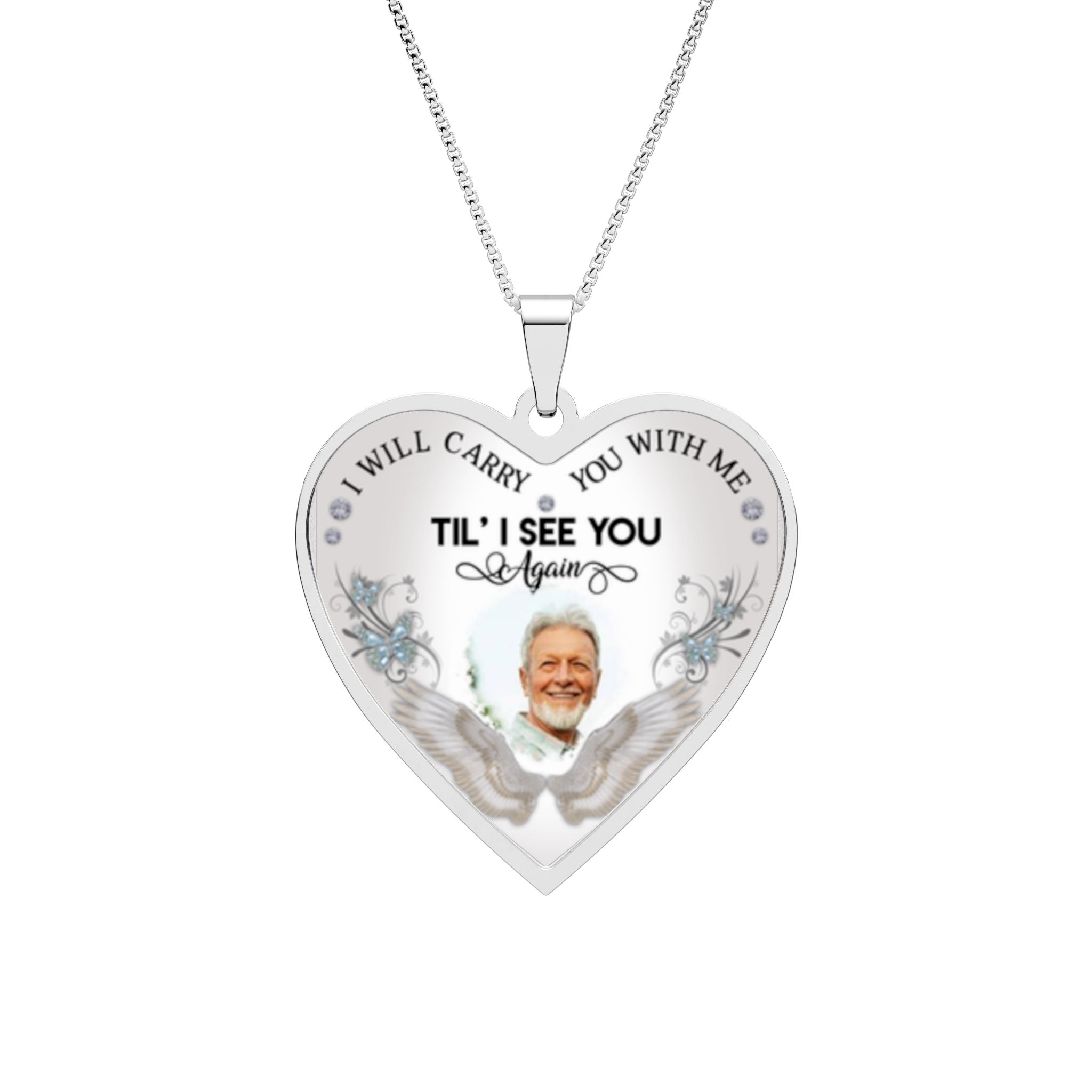 Memorial Photo Pendant — Heart Frame Customizable Necklace