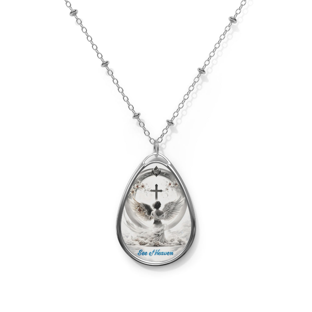 Angel Wings Necklace See of Heaven  Memorial Pendant