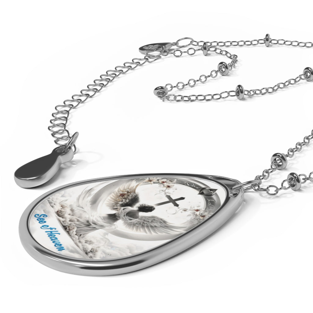 Angel Wings Necklace See of Heaven  Memorial Pendant
