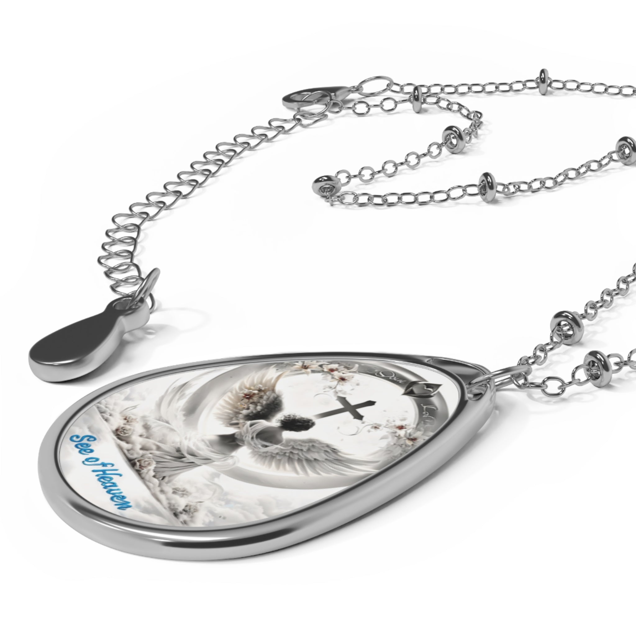 Angel Wings Necklace See of Heaven  Memorial Pendant