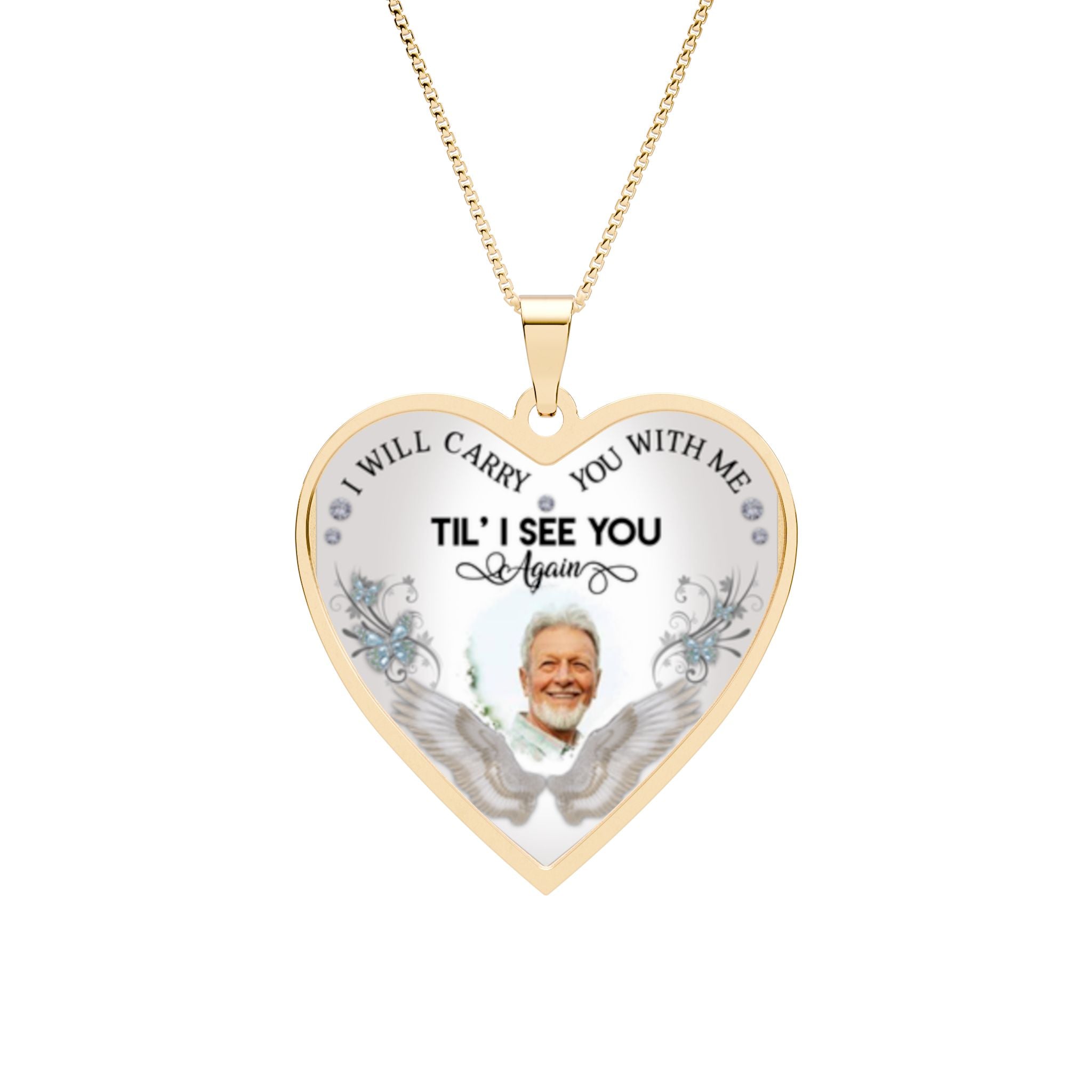 Memorial Photo Pendant — Heart Frame Customizable Necklace