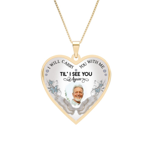 Memorial Photo Pendant — Heart Frame Customizable Necklace
